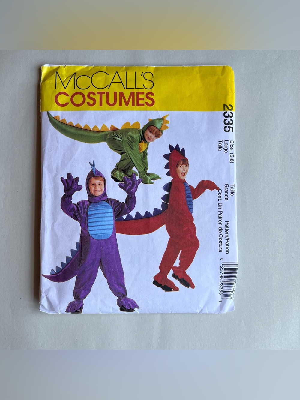 McCall's Costumes 2335 Childrens Dragon Costume Size Large 5-6 Sewing Pattern